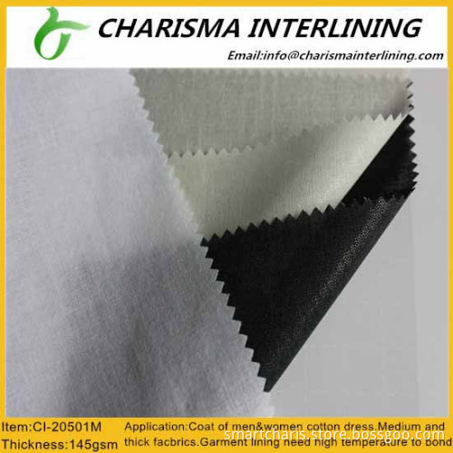 Collar woven fusible(adhesive)cotton interlining 20501M